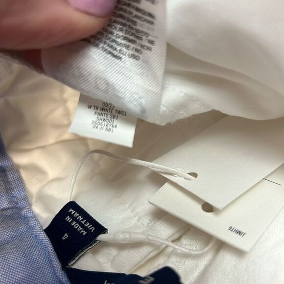 Janie and Jack 100048190 Boy Stretch Twill Pant Adjustable waist NWT White 4 - Picture 7 of 9